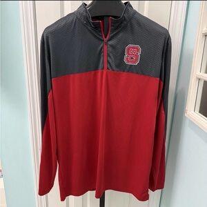 NC State Wolfpack Colosseum Athletics Men's XXL Red Gray 1/4 Zip Pullover Shirt